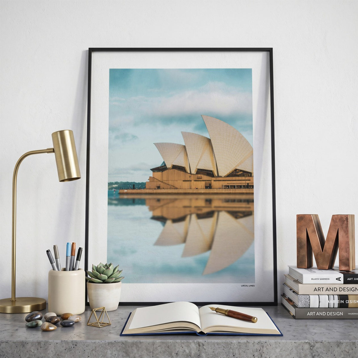 Sydney Klassiek fotoposter op bureau in kamer - Kleur