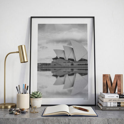 Sydney Klassiek fotoposter op bureau in kamer - Zwart-Wit