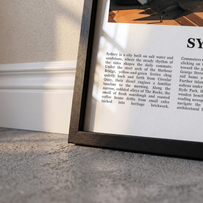 Detailopname van Sydney Fotoposter – Kleur ingelijst in zwarte fotolijst