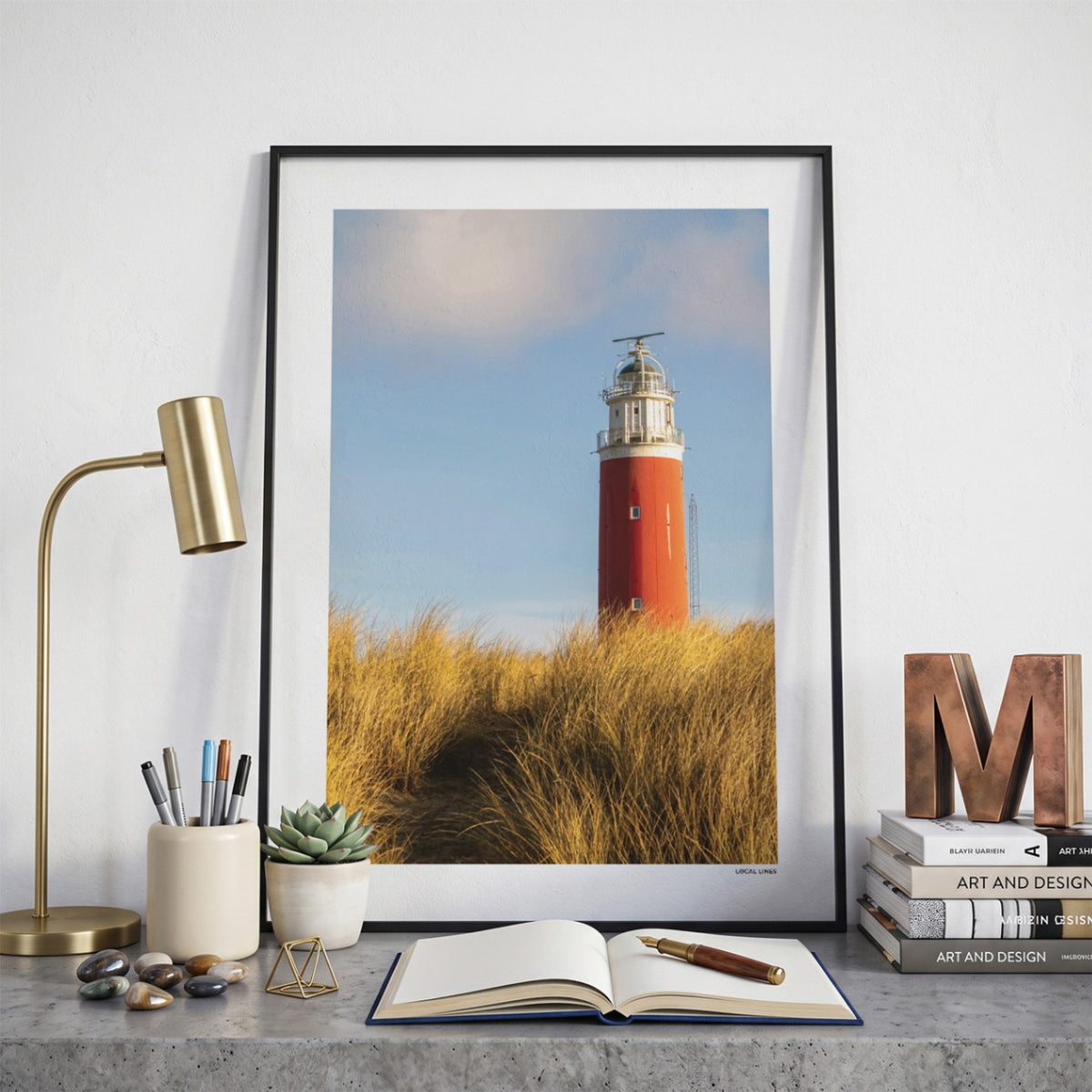 Texel Klassiek fotoposter op bureau in kamer - Kleur