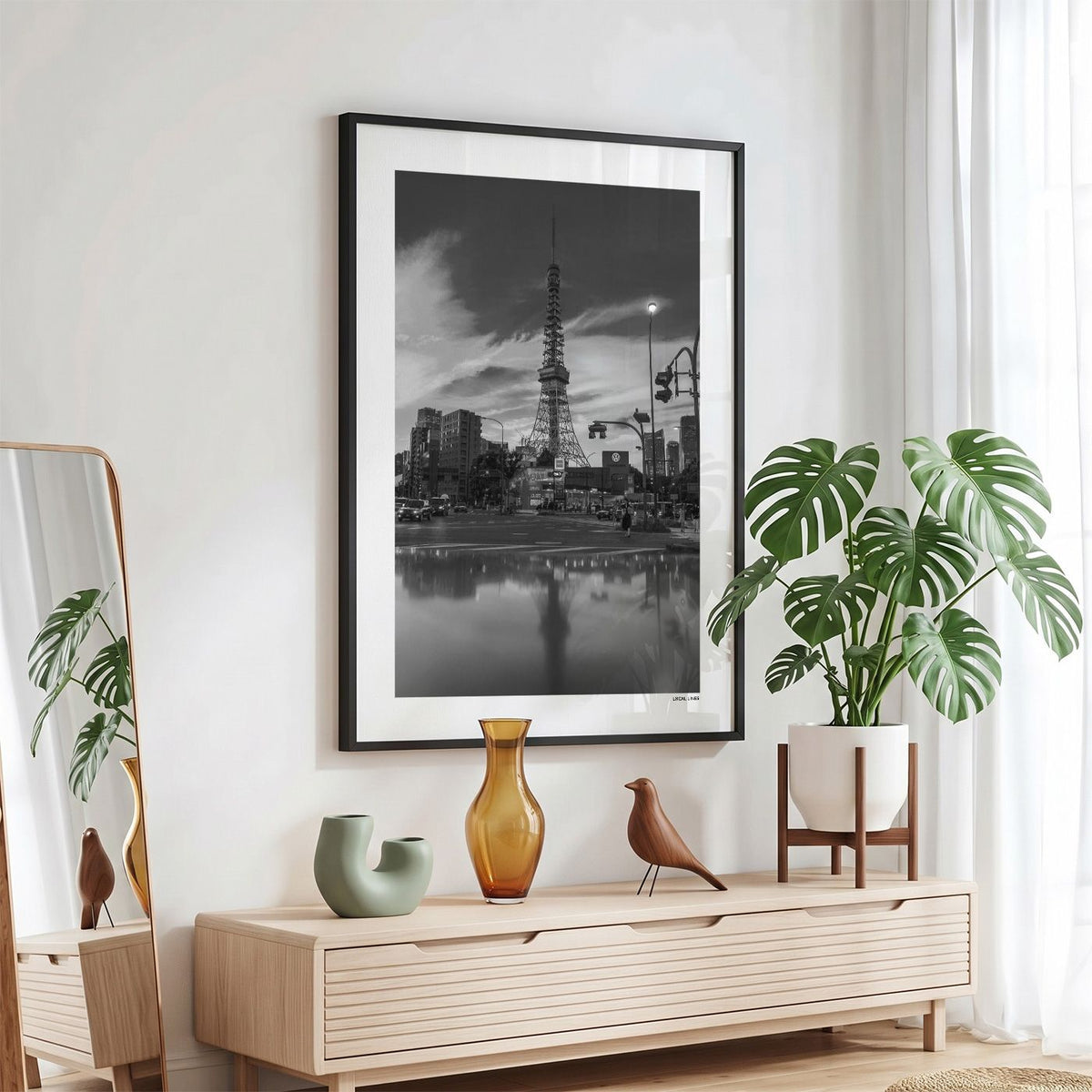 Tokio Klassiek fotoposter in zwarte lijst - Zwart-Wit