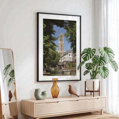 Utrecht Domtoren fotoposter in zwarte lijst - Kleur