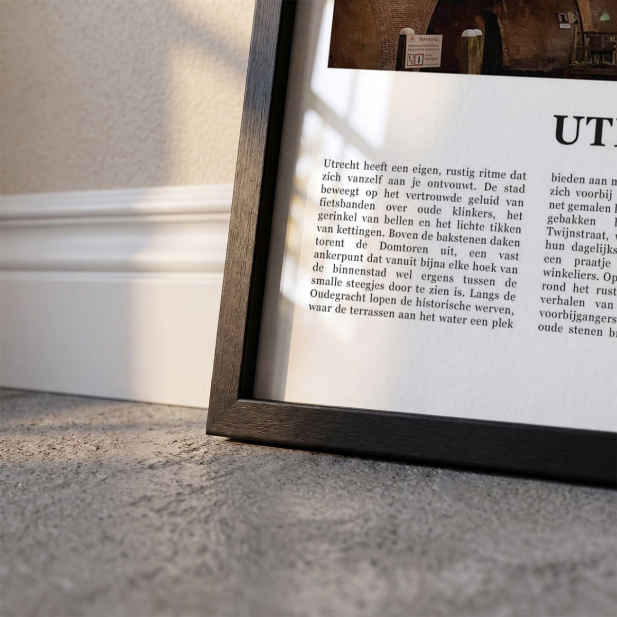 Detailopname van Utrecht Fotoposter – Kleur ingelijst in zwarte fotolijst