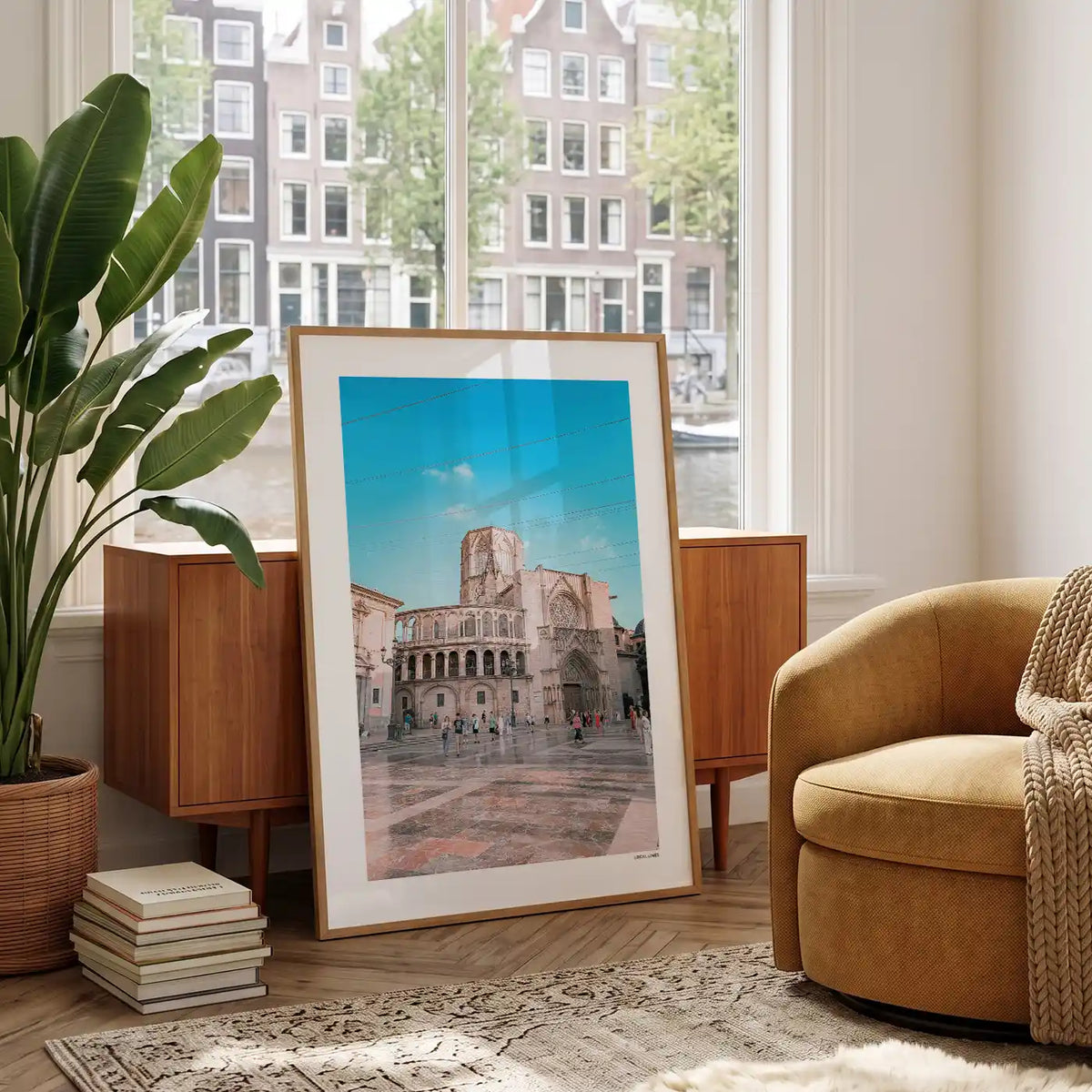 Valencia Klassiek fotoposter in woonkamer interieur - Kleur