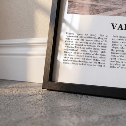 Detailopname van Valencia Fotoposter – Kleur ingelijst in zwarte fotolijst