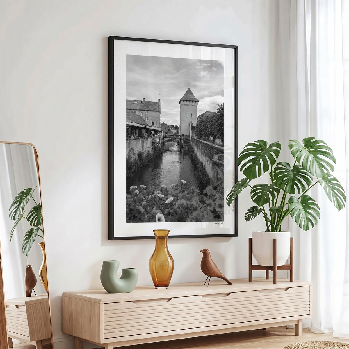 Valkenburg Klassiek fotoposter in zwarte lijst - Zwart-Wit