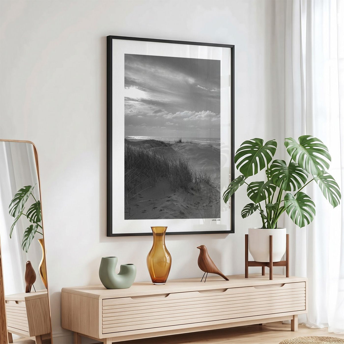 Zandvoort Klassiek fotoposter in zwarte lijst - Zwart-Wit