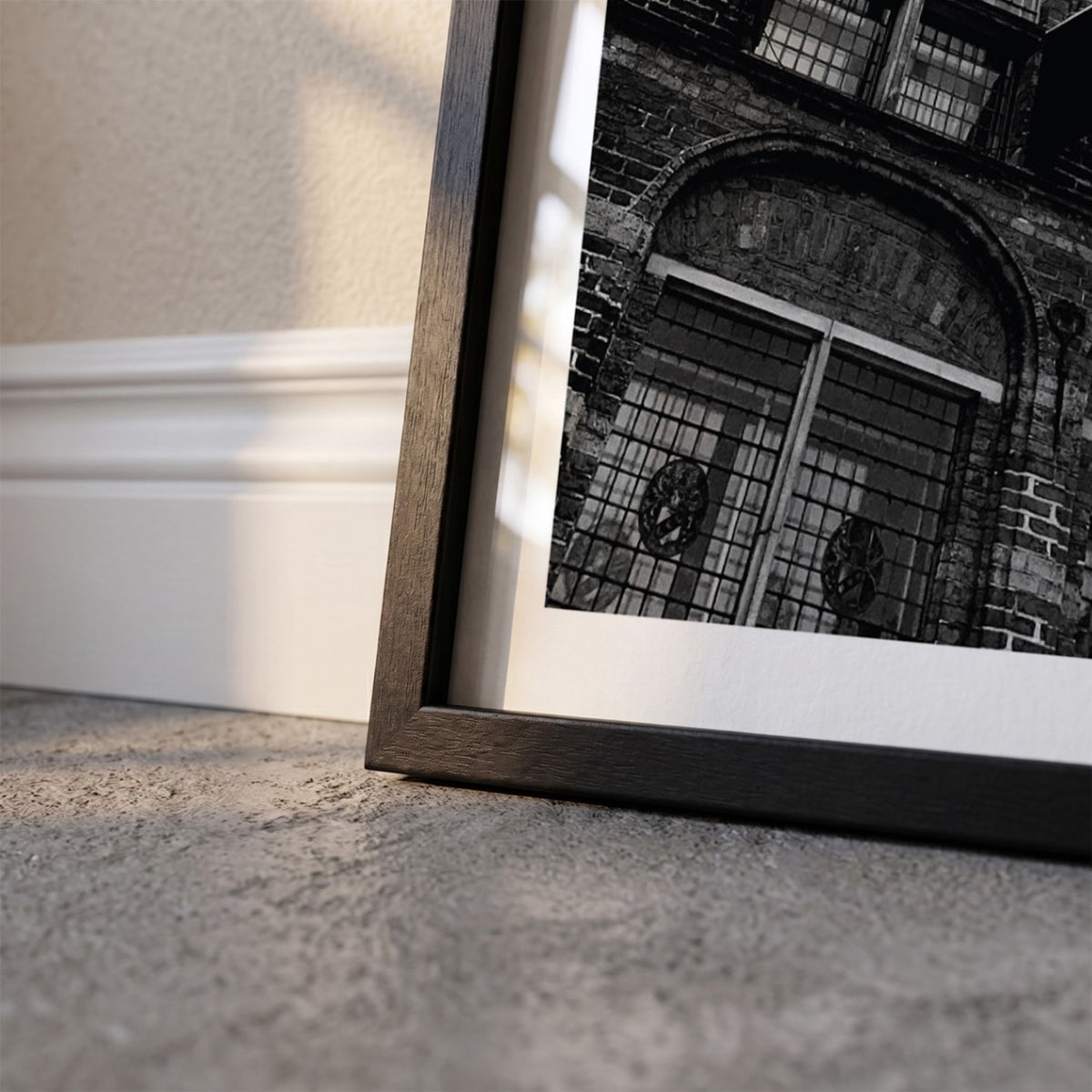 Detail van Fotolijst Foto van Zutphen in Zwart-Wit als Poster