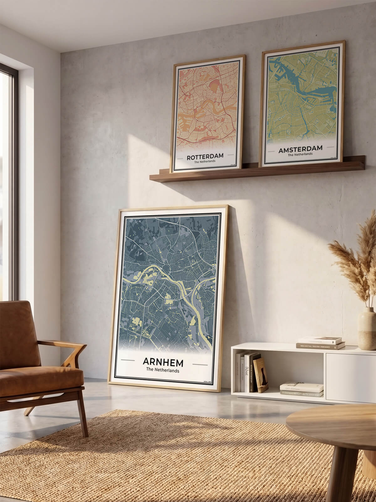 Plattegrond Arnhem in 3 Kleuren voor Woonkamer Algemeen
