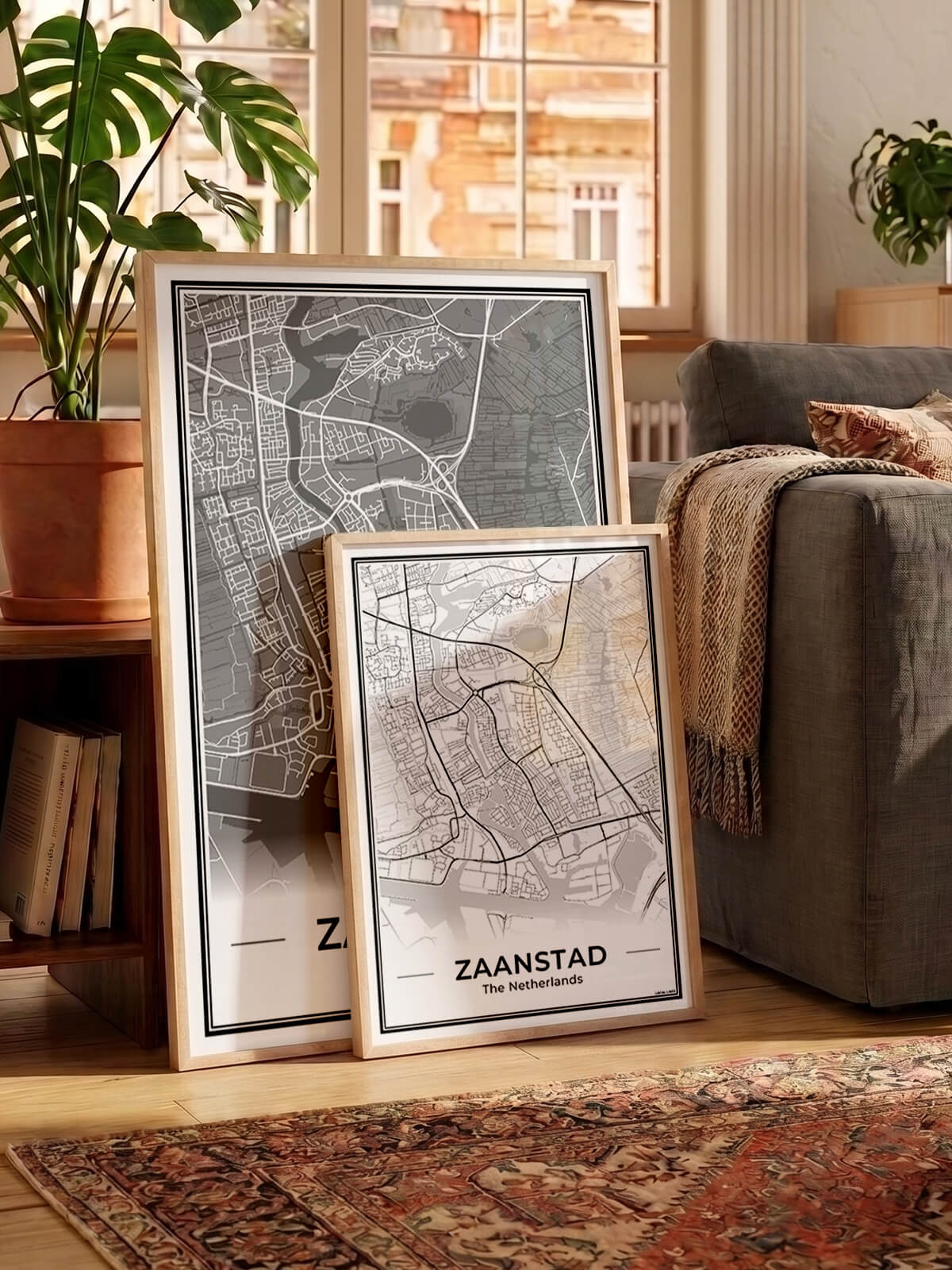 Stadskaart Zaanstad Wanddecoratie voor Woonkamer in 2 Kleuren Algemeen
