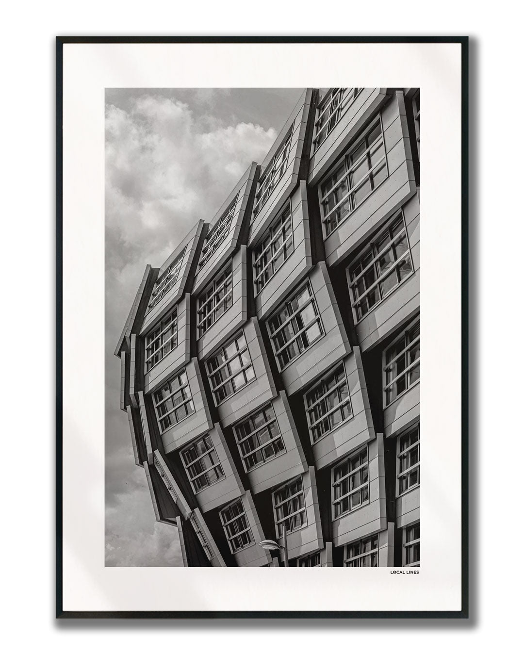 Almere Klassiek fotoposter verticaal ingelijst - Zwart-Wit