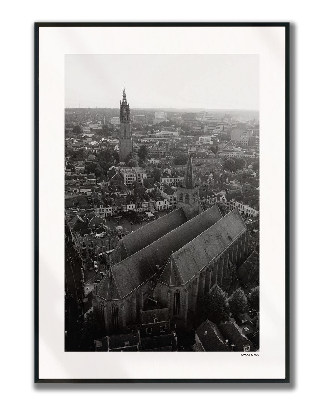 Amersfoort Klassiek fotoposter verticaal ingelijst - Zwart-Wit