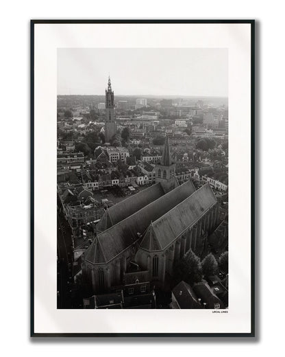 Amersfoort Klassiek fotoposter verticaal ingelijst - Zwart-Wit