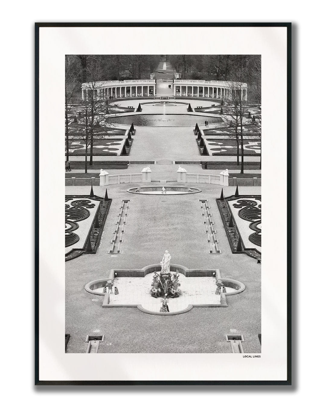 Apeldoorn Klassiek fotoposter verticaal ingelijst - Zwart-Wit