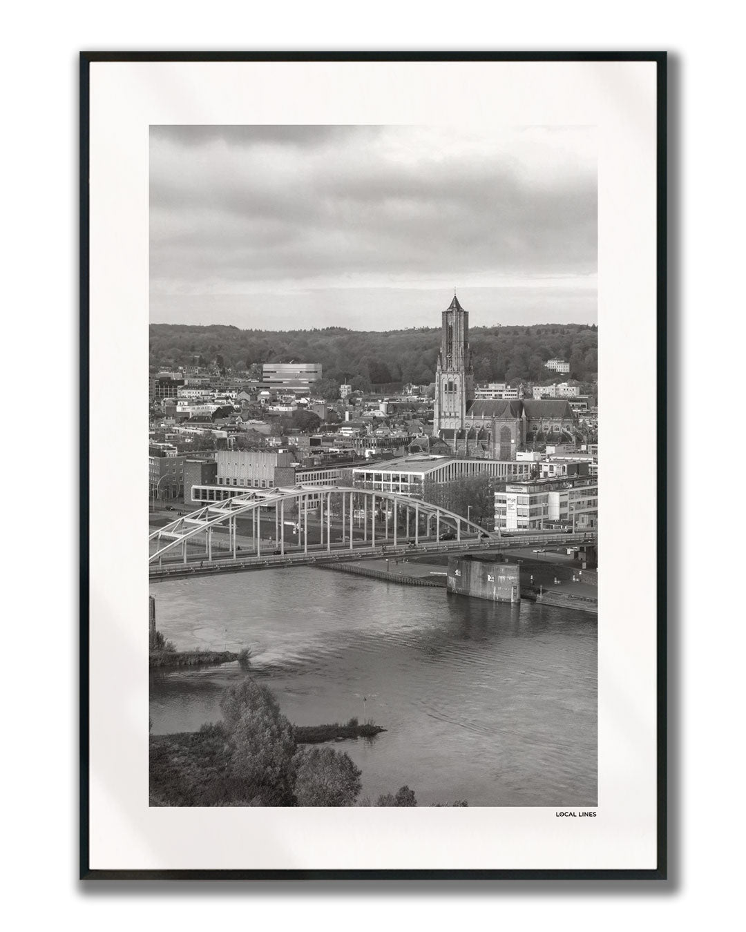 Arnhem Klassiek fotoposter verticaal ingelijst - Zwart-Wit