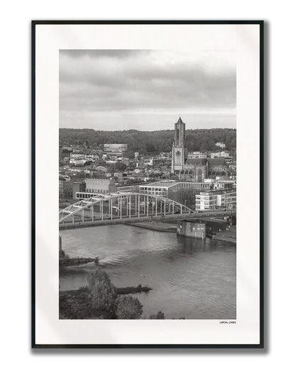 Arnhem Klassiek fotoposter verticaal ingelijst - Zwart-Wit