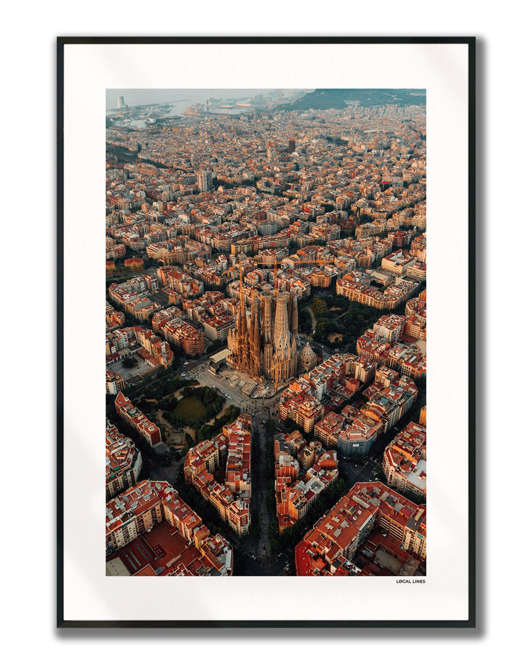 Barcelona Klassiek fotoposter verticaal ingelijst - Kleur