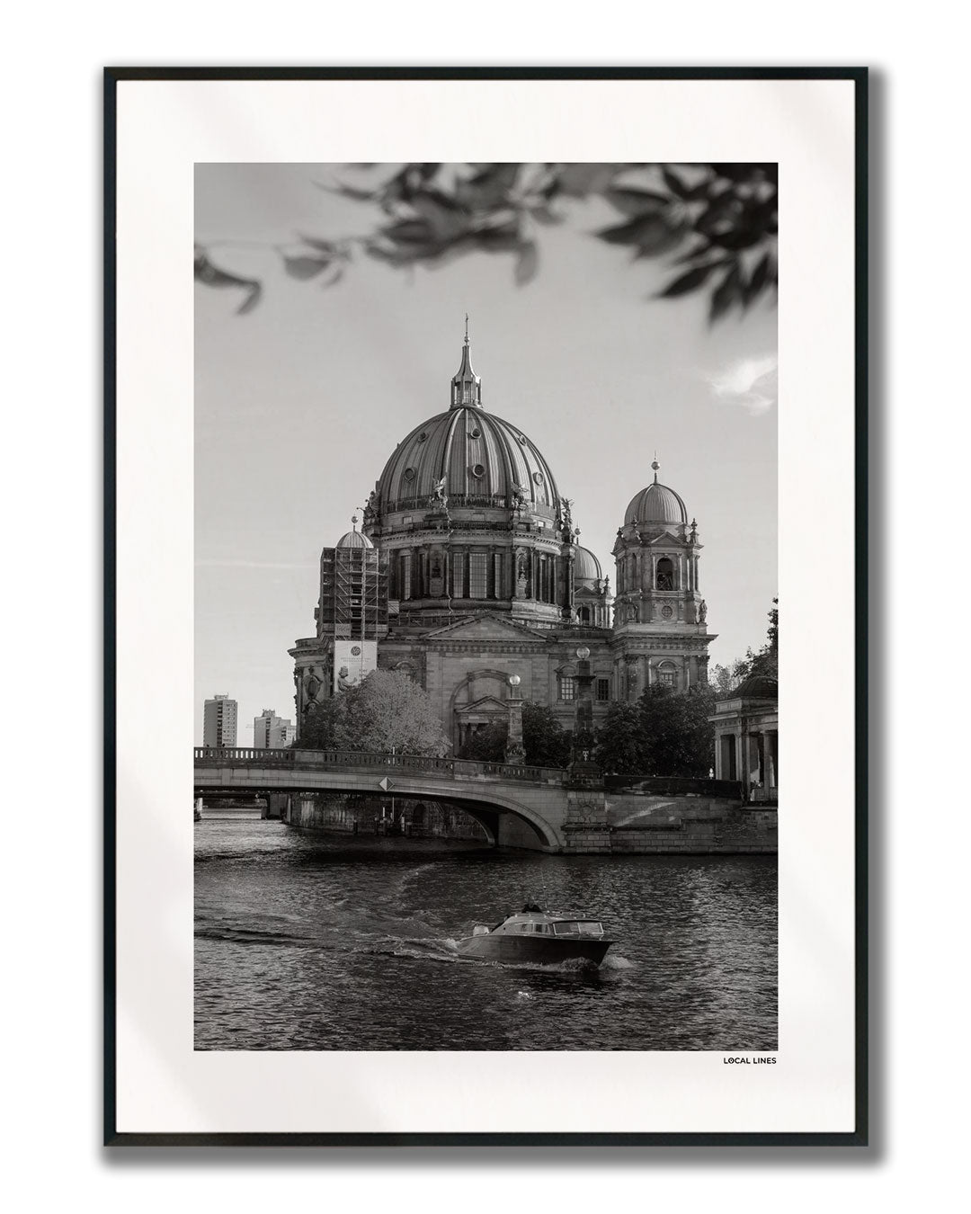 Berlijn Klassiek fotoposter verticaal ingelijst - Zwart-Wit