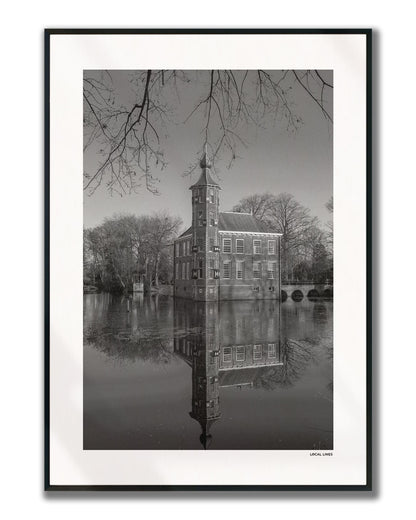 Breda Klassiek fotoposter verticaal ingelijst - Zwart-Wit