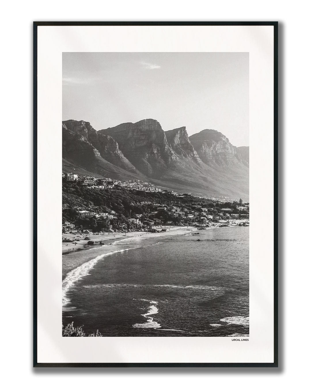 Kaapstad Klassiek fotoposter verticaal ingelijst - Zwart-Wit