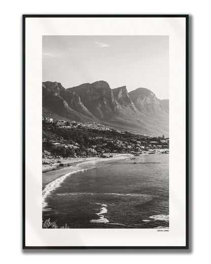 Kaapstad Klassiek fotoposter verticaal ingelijst - Zwart-Wit