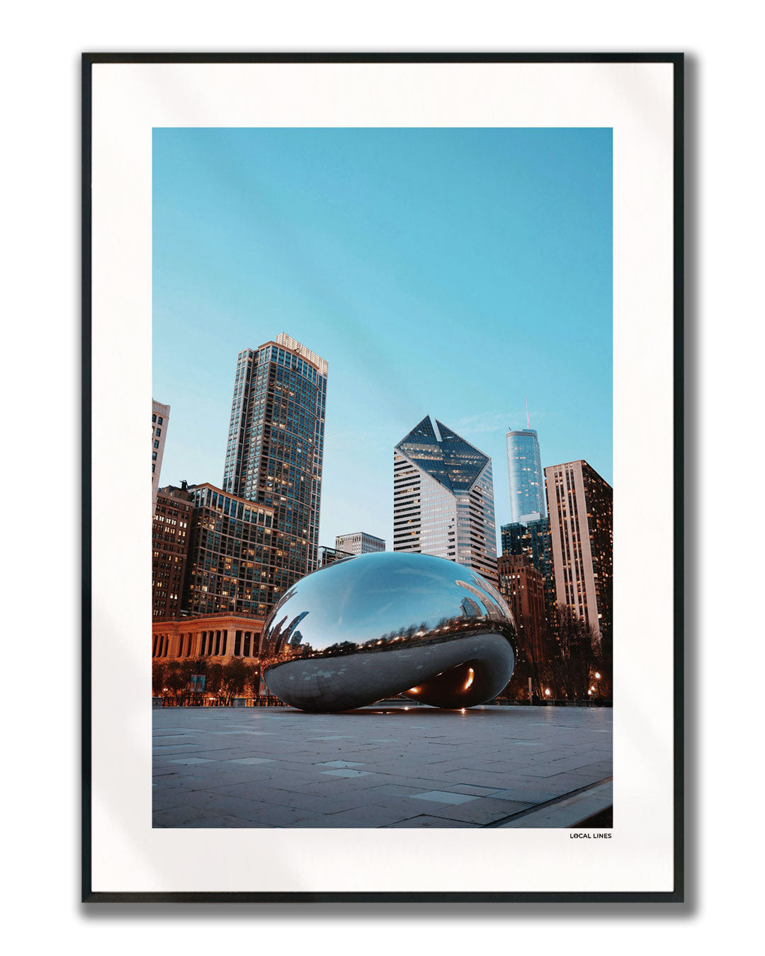 Chicago Klassiek fotoposter verticaal ingelijst - Kleur