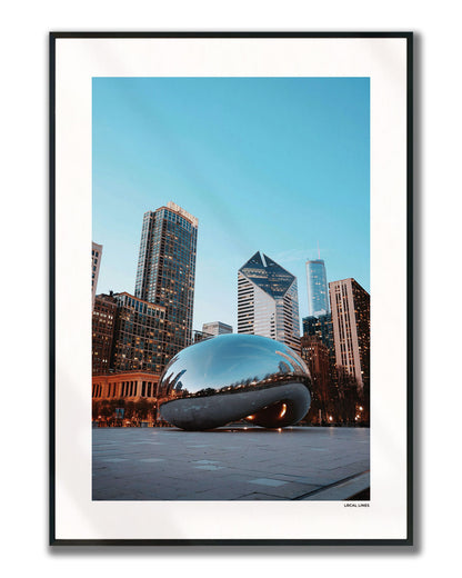 Chicago Klassiek fotoposter verticaal ingelijst - Kleur
