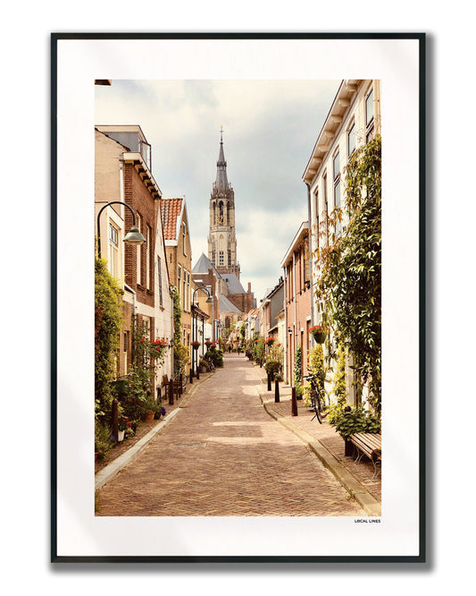 Delft Klassiek fotoposter verticaal ingelijst - Kleur