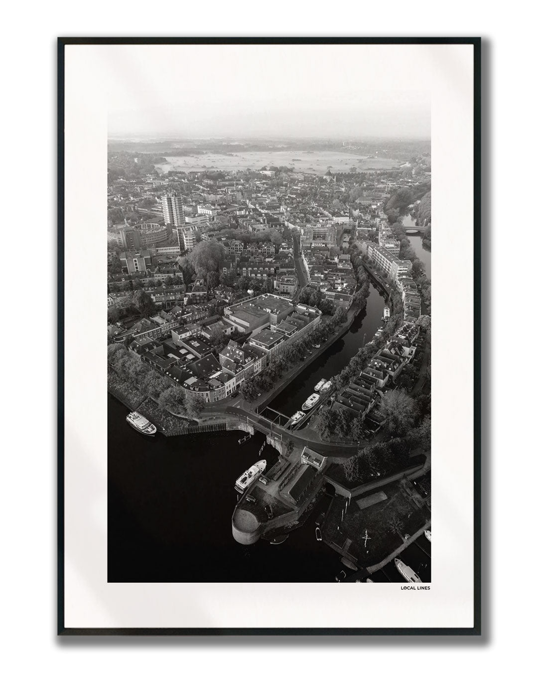 Den Bosch Klassiek fotoposter verticaal ingelijst - Zwart-Wit