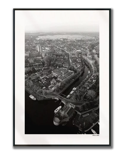 Den Bosch Klassiek fotoposter verticaal ingelijst - Zwart-Wit
