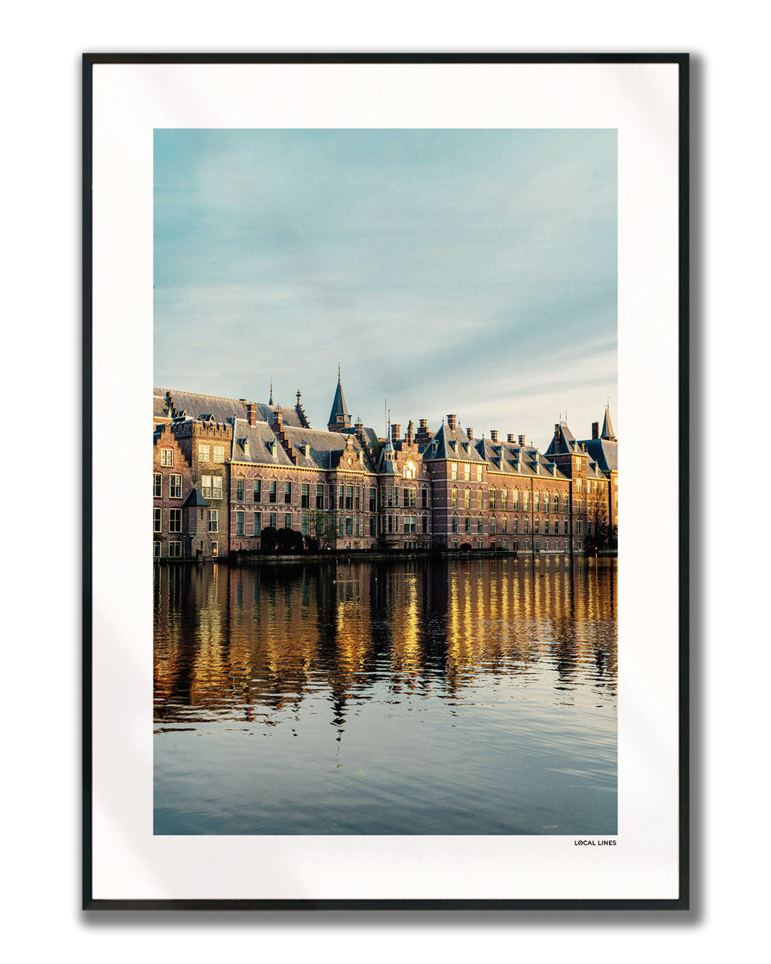 Den Haag Binnenhof fotoposter verticaal ingelijst - Kleur