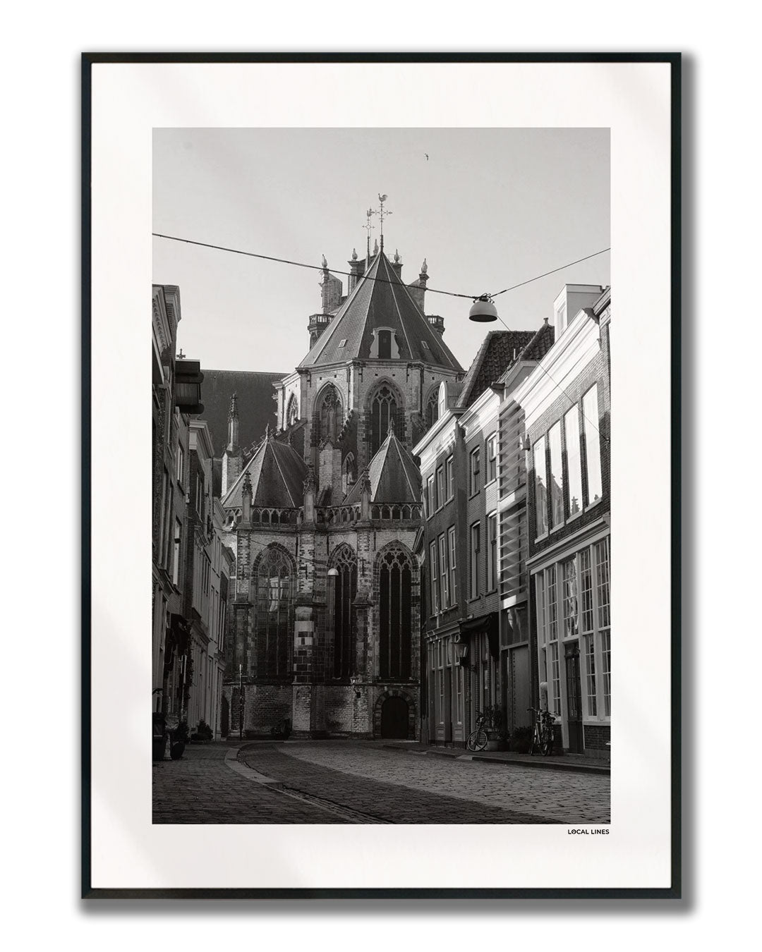 Dordrecht Klassiek fotoposter verticaal ingelijst - Zwart-Wit