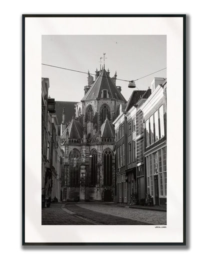 Dordrecht Klassiek fotoposter verticaal ingelijst - Zwart-Wit