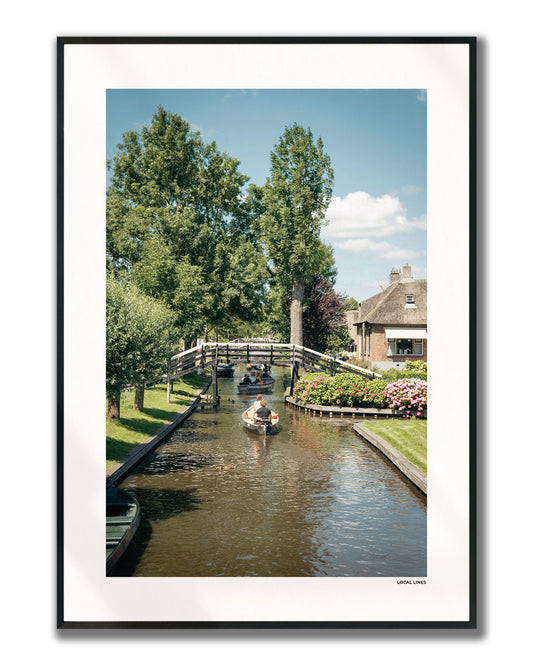 Giethoorn Klassiek fotoposter verticaal ingelijst - Kleur