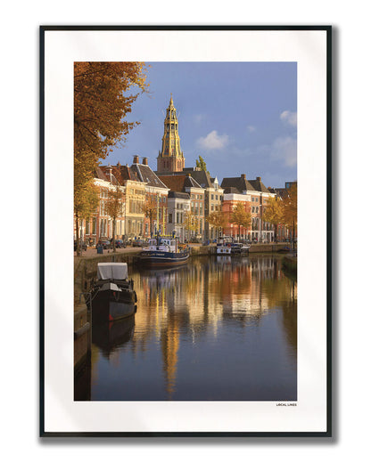 Groningen Klassiek fotoposter verticaal ingelijst - Kleur
