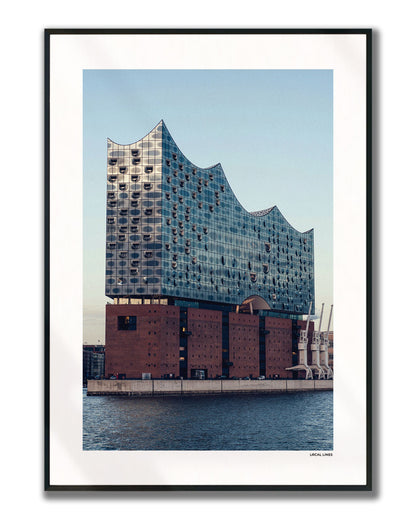 Hamburg Klassiek fotoposter verticaal ingelijst - Kleur