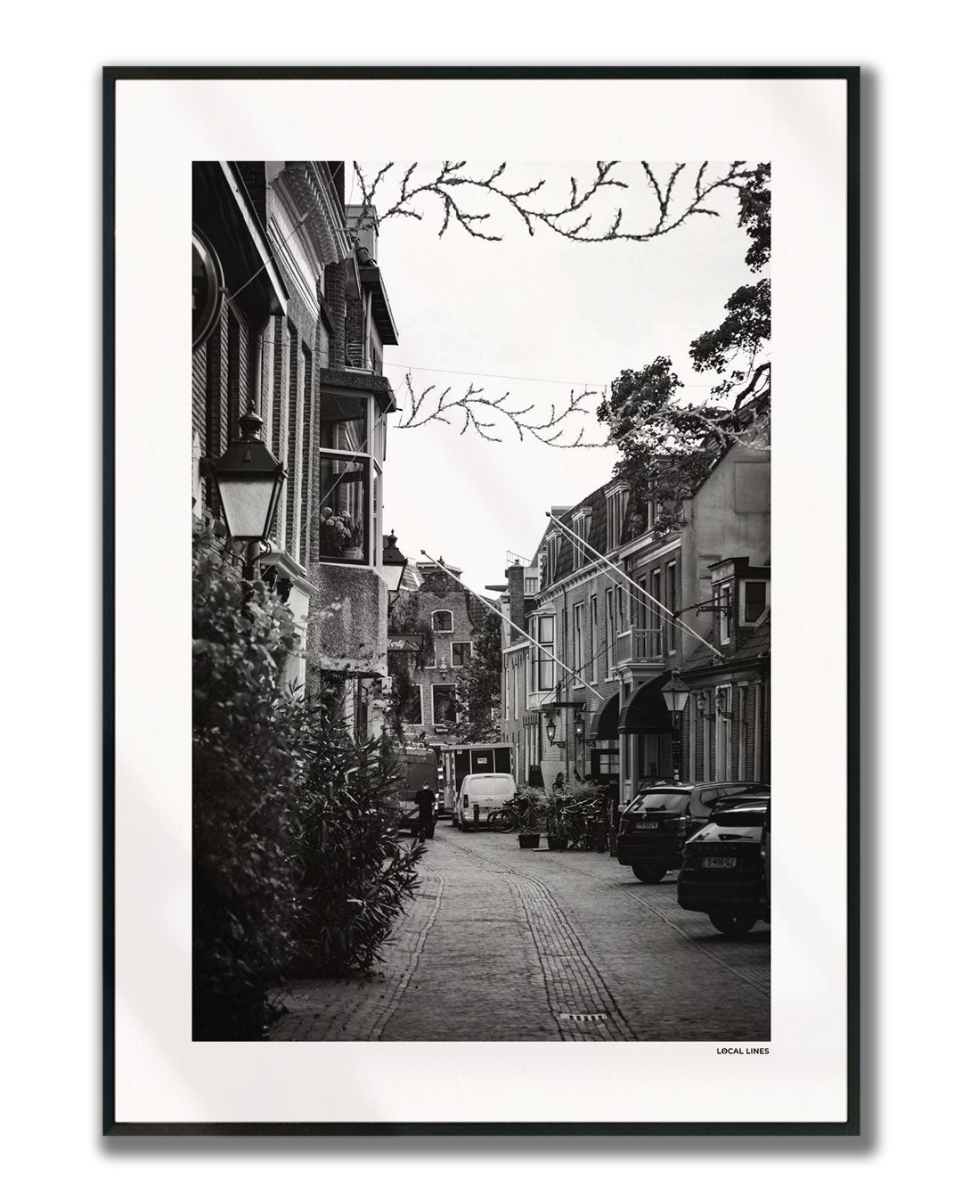 Leeuwarden Klassiek fotoposter verticaal ingelijst - Zwart-Wit