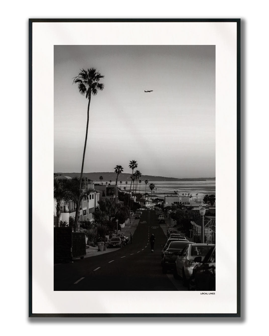 Los Angeles Klassiek fotoposter verticaal ingelijst - Zwart-Wit