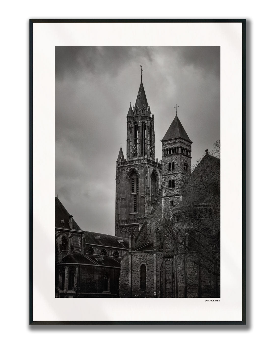 Maastricht Klassiek fotoposter verticaal ingelijst - Zwart-Wit