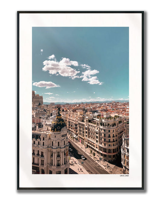 Madrid Klassiek fotoposter verticaal ingelijst - Kleur