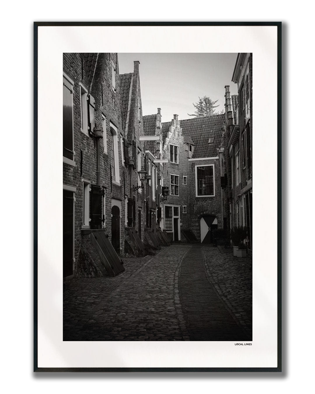 Middelburg Klassiek fotoposter verticaal ingelijst - Zwart-Wit