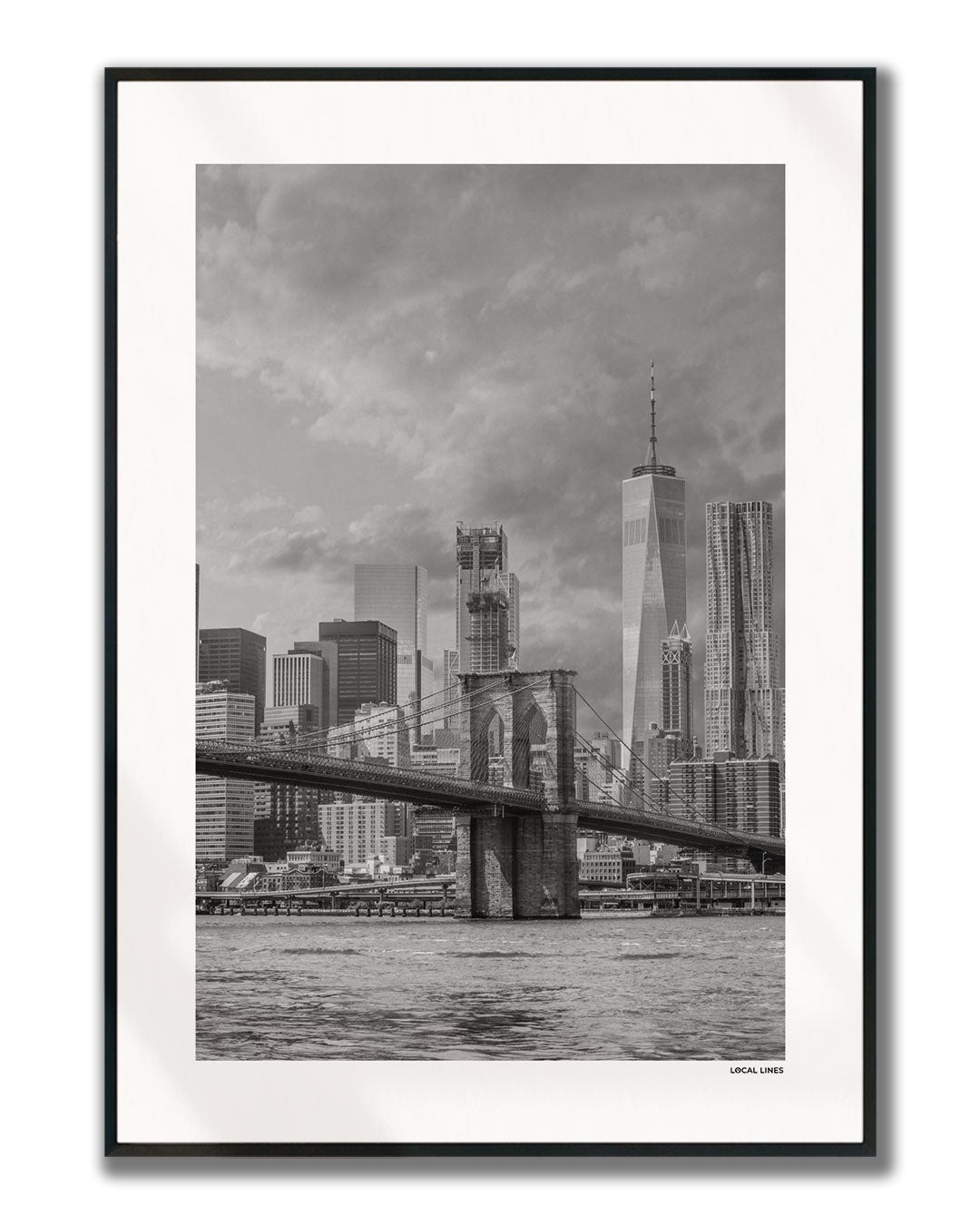 New York 1 Klassiek fotoposter verticaal ingelijst - Zwart-Wit