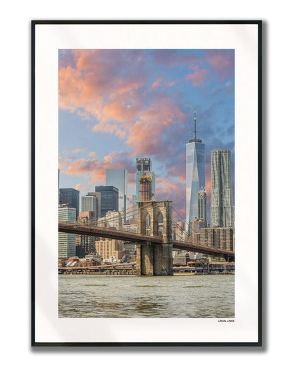 New York 1 Klassiek fotoposter verticaal ingelijst - Kleur