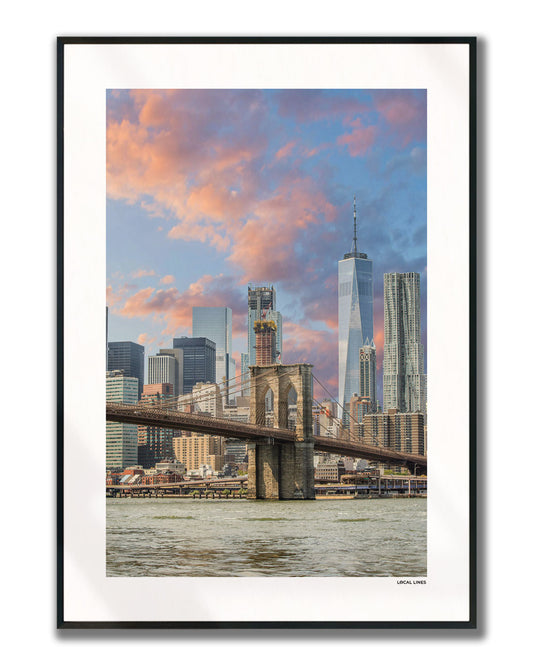 New York 1 Klassiek fotoposter verticaal ingelijst - Kleur