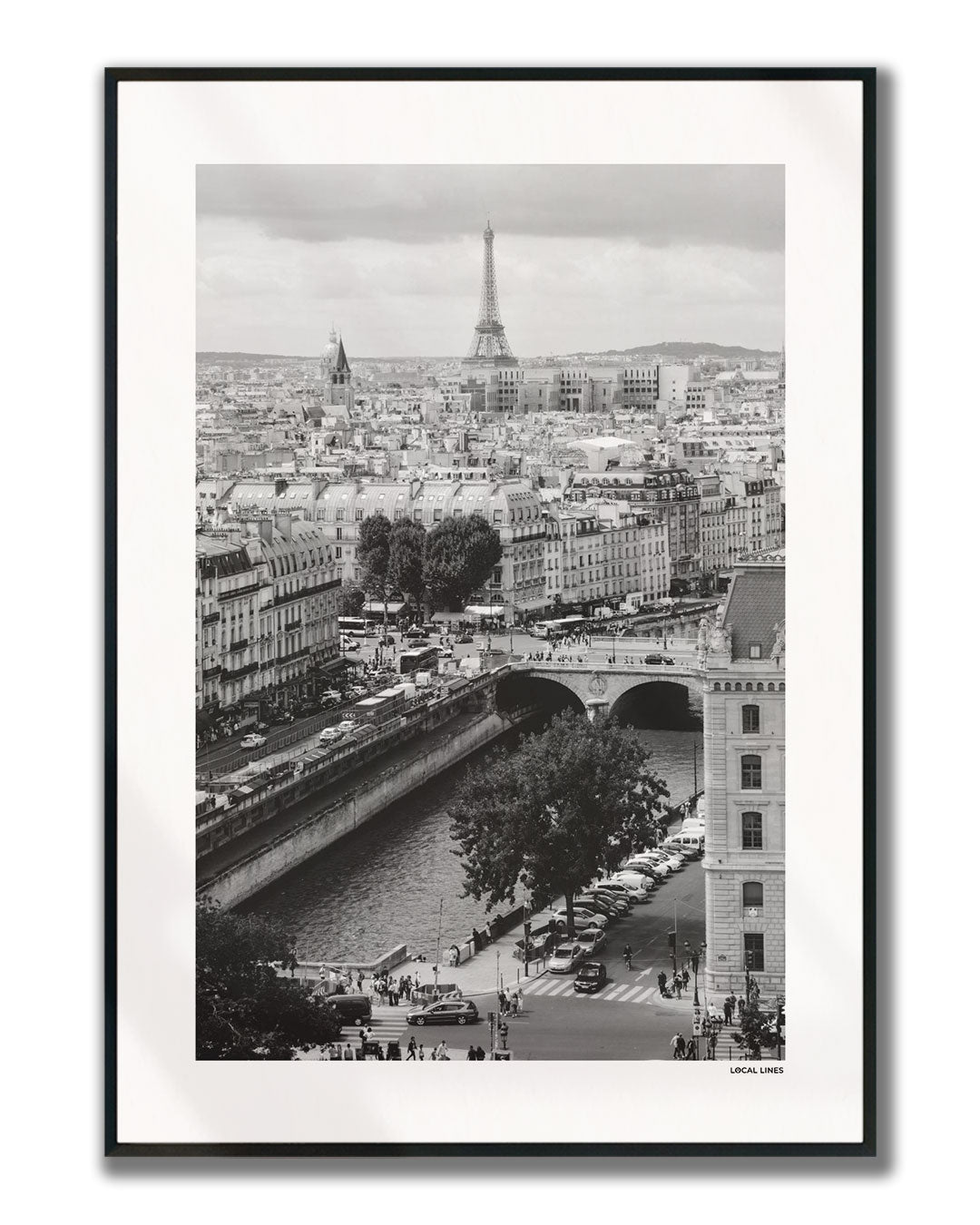 Parijs Klassiek fotoposter verticaal ingelijst - Zwart-Wit