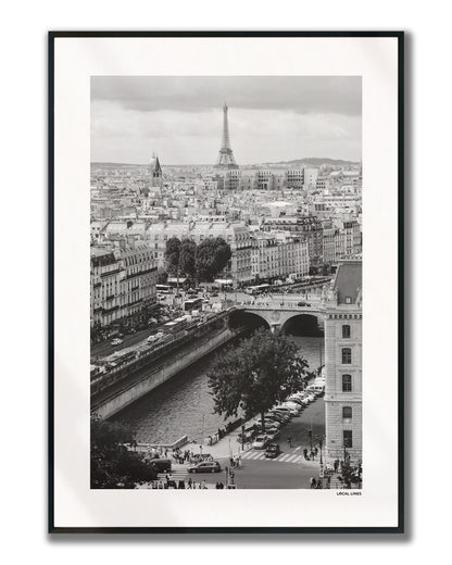 Parijs Klassiek fotoposter verticaal ingelijst - Zwart-Wit