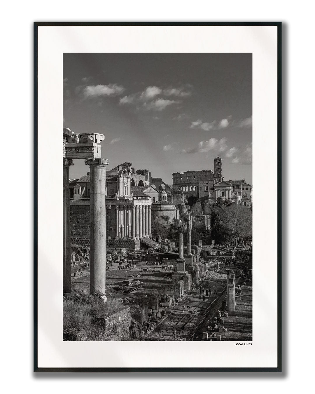 Rome Klassiek fotoposter verticaal ingelijst - Zwart-Wit