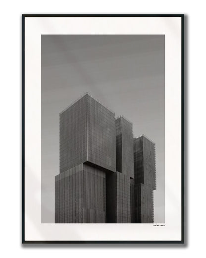 Rotterdam De Rotterdam fotoposter verticaal ingelijst - Zwart-Wit