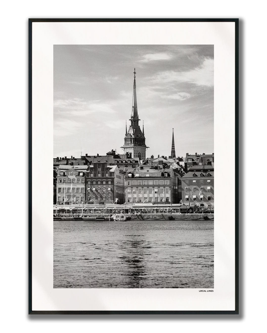 Stockholm Klassiek fotoposter verticaal ingelijst - Zwart-Wit