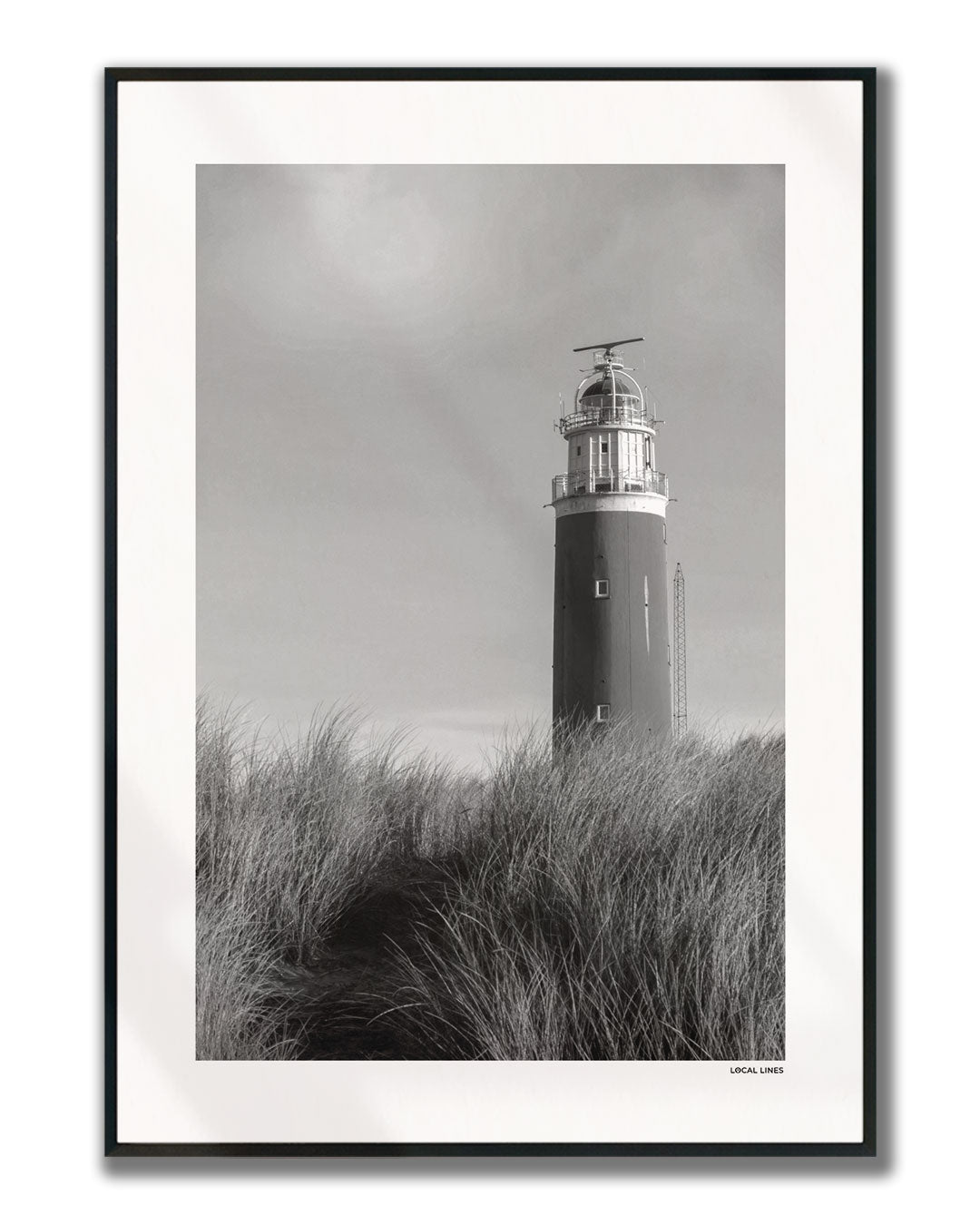 Texel Klassiek fotoposter verticaal ingelijst - Zwart-Wit